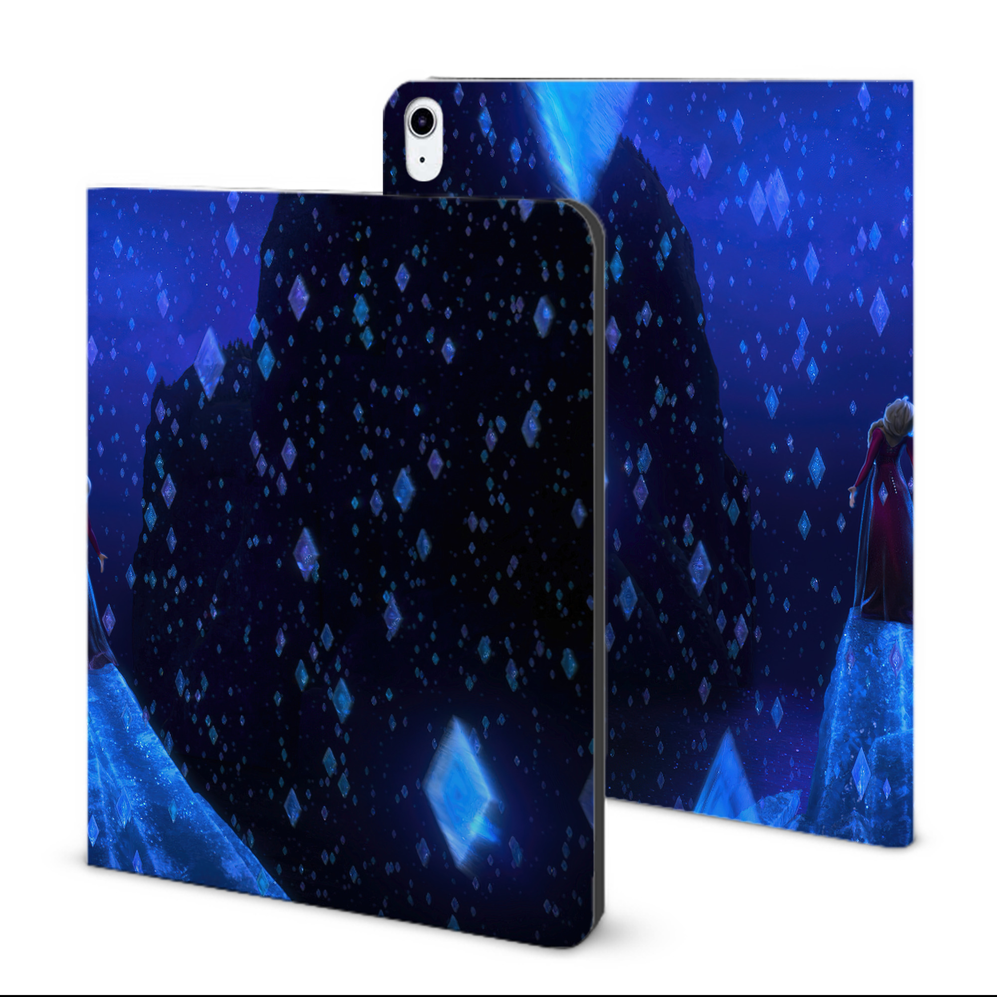 （画像用） アナと雪の女王 アンナ エルサ Frozen Anna Elsa IPad ケース ブック型 PUレザー TPU 耐衝撃 軽量 薄型 ペン収納なし 全面保護 IPad 各モデル対応